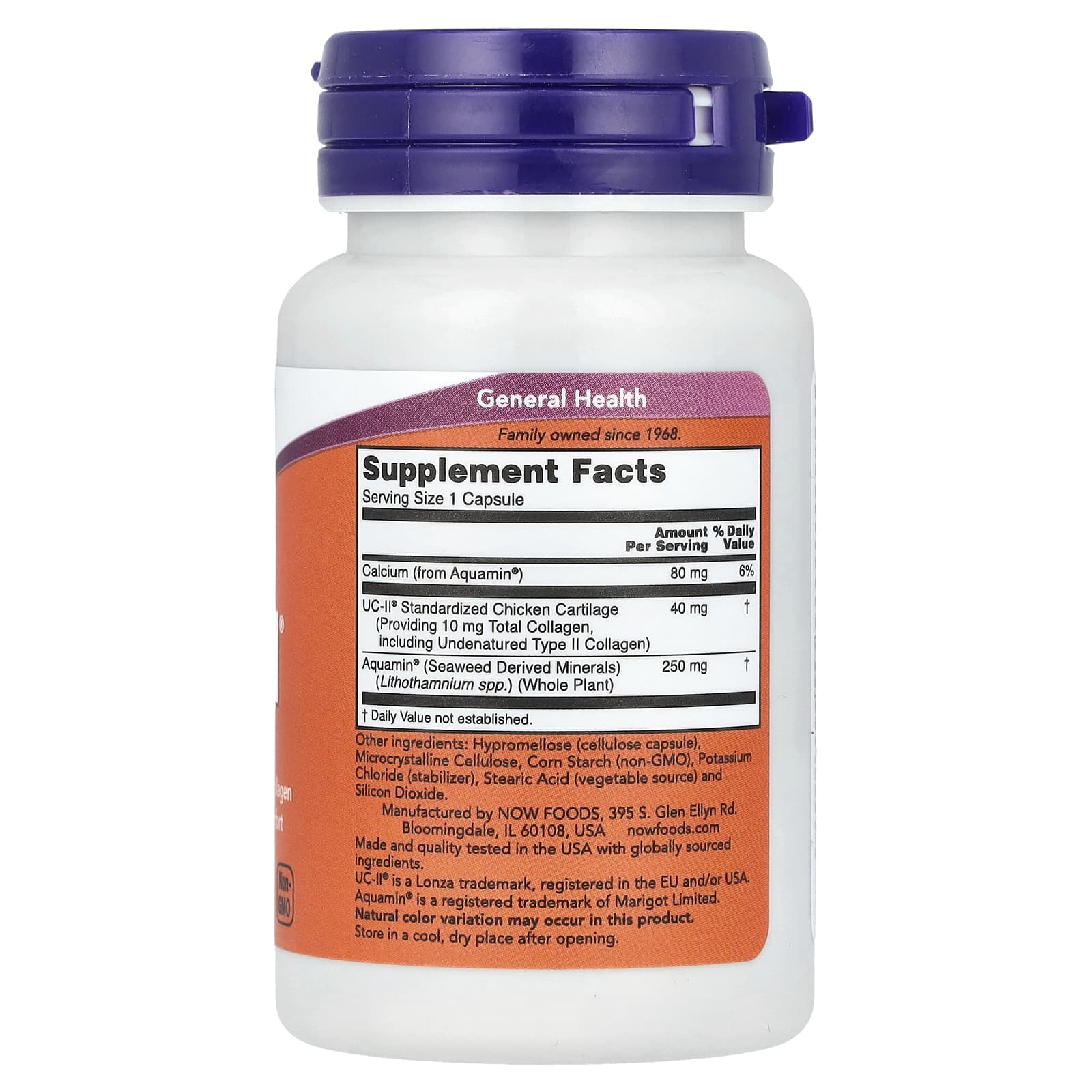 Colágeno Tipo II Não Desnaturado UC-II, 60 caps, Now Foods