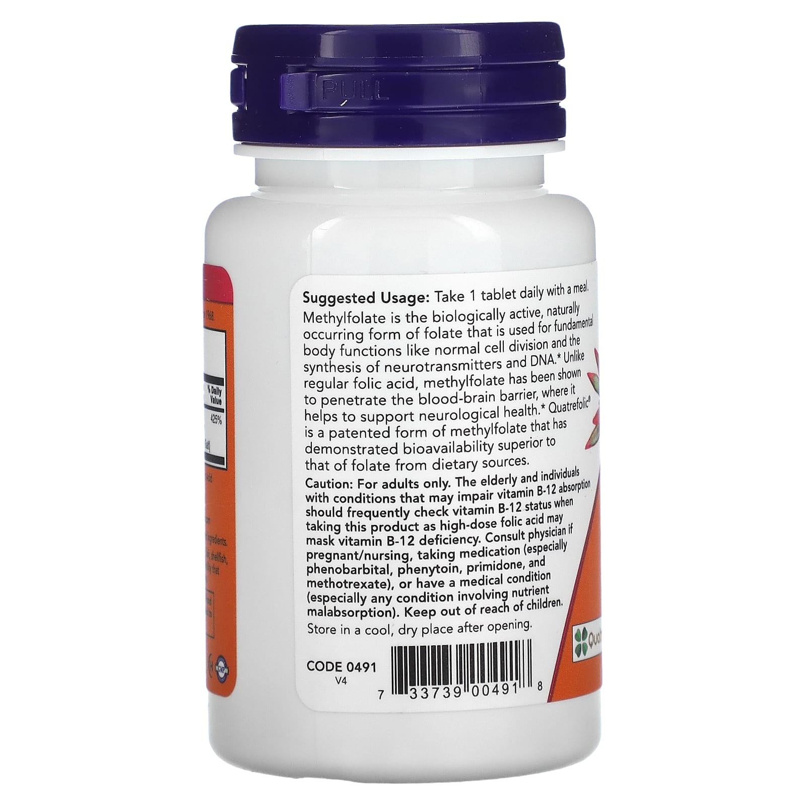 Metilfolato 1000mcg 90comprimidos - Now Foods