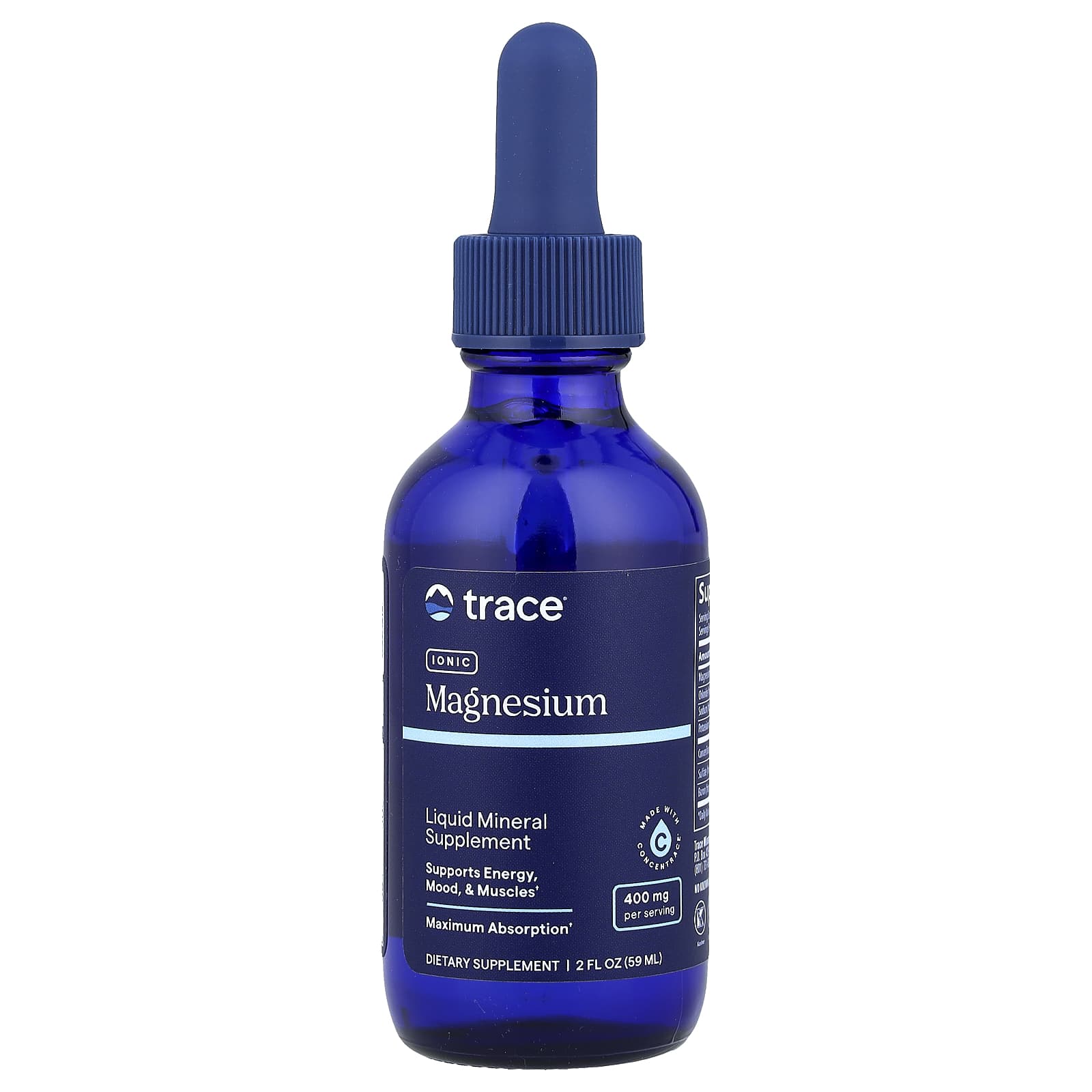 Magnésio iônico, 400 mg, 2 fl oz (118 ml), Trace Minerals Research