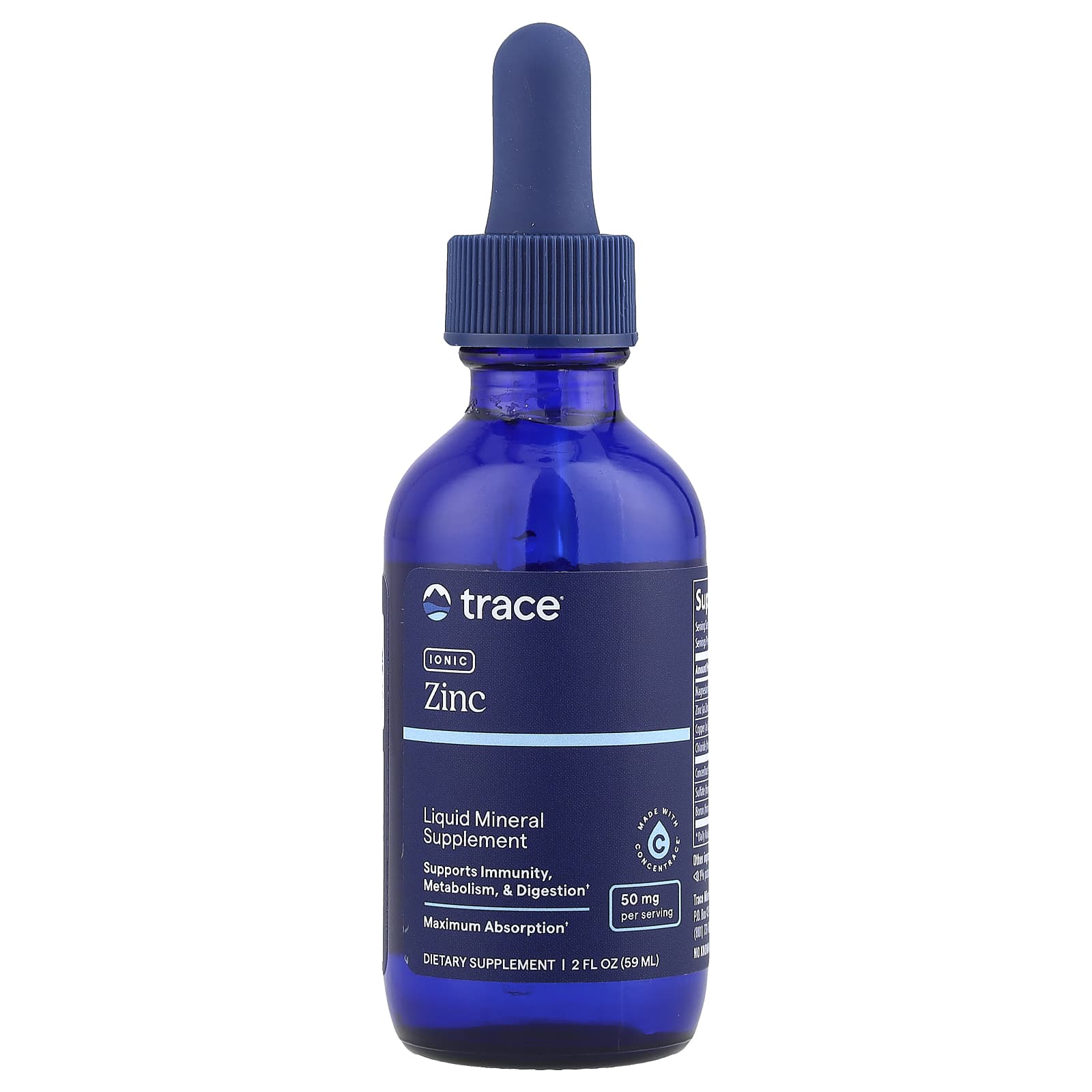 Zinco iônico, 50 mg, 2 fl oz (59 ml), Trace Minerals Research