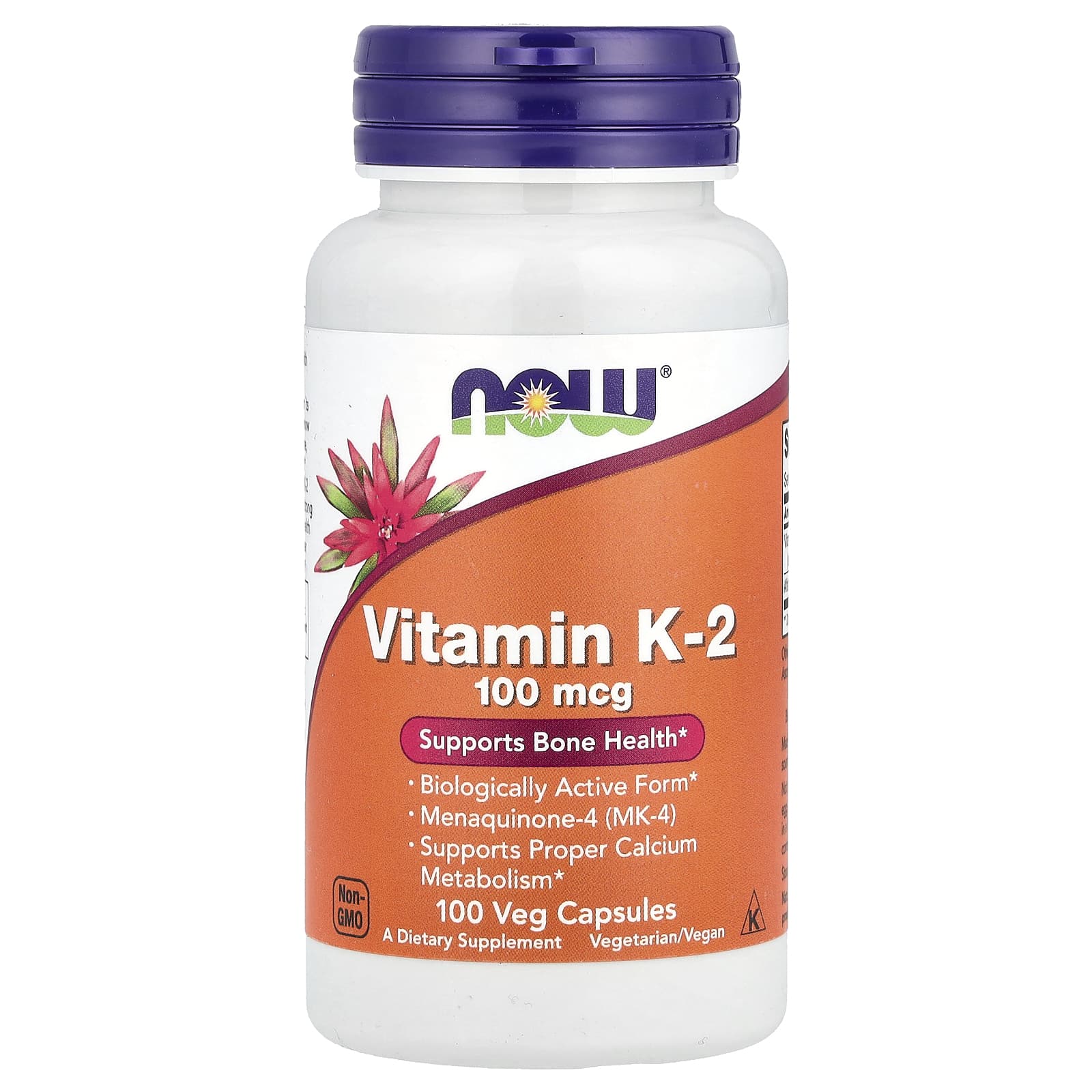 Vitamina K-2 - 100mcg, 100 vcaps, Now Foods