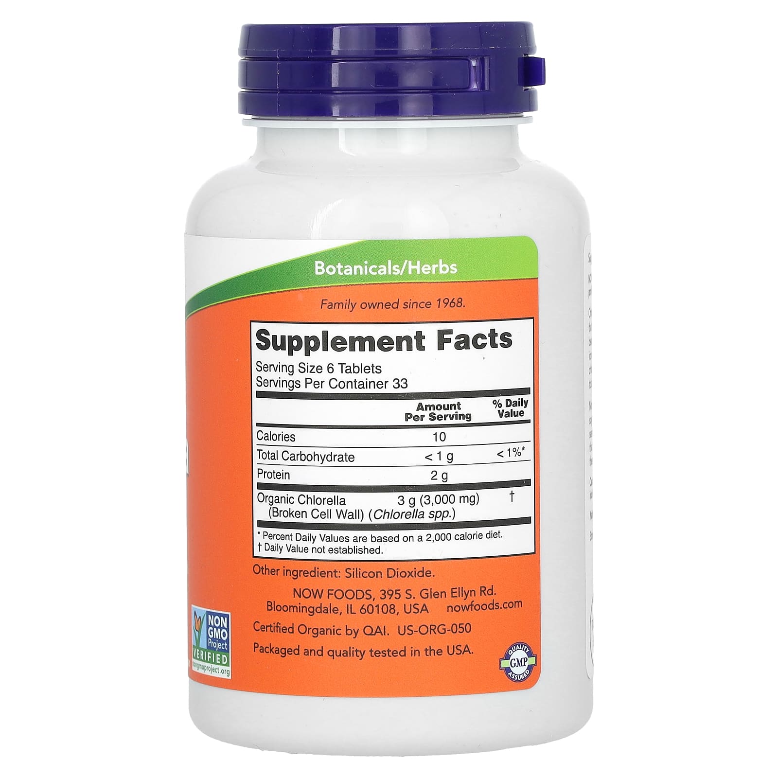 Chlorella - 500mg, 200 comprimidos, Now Foods