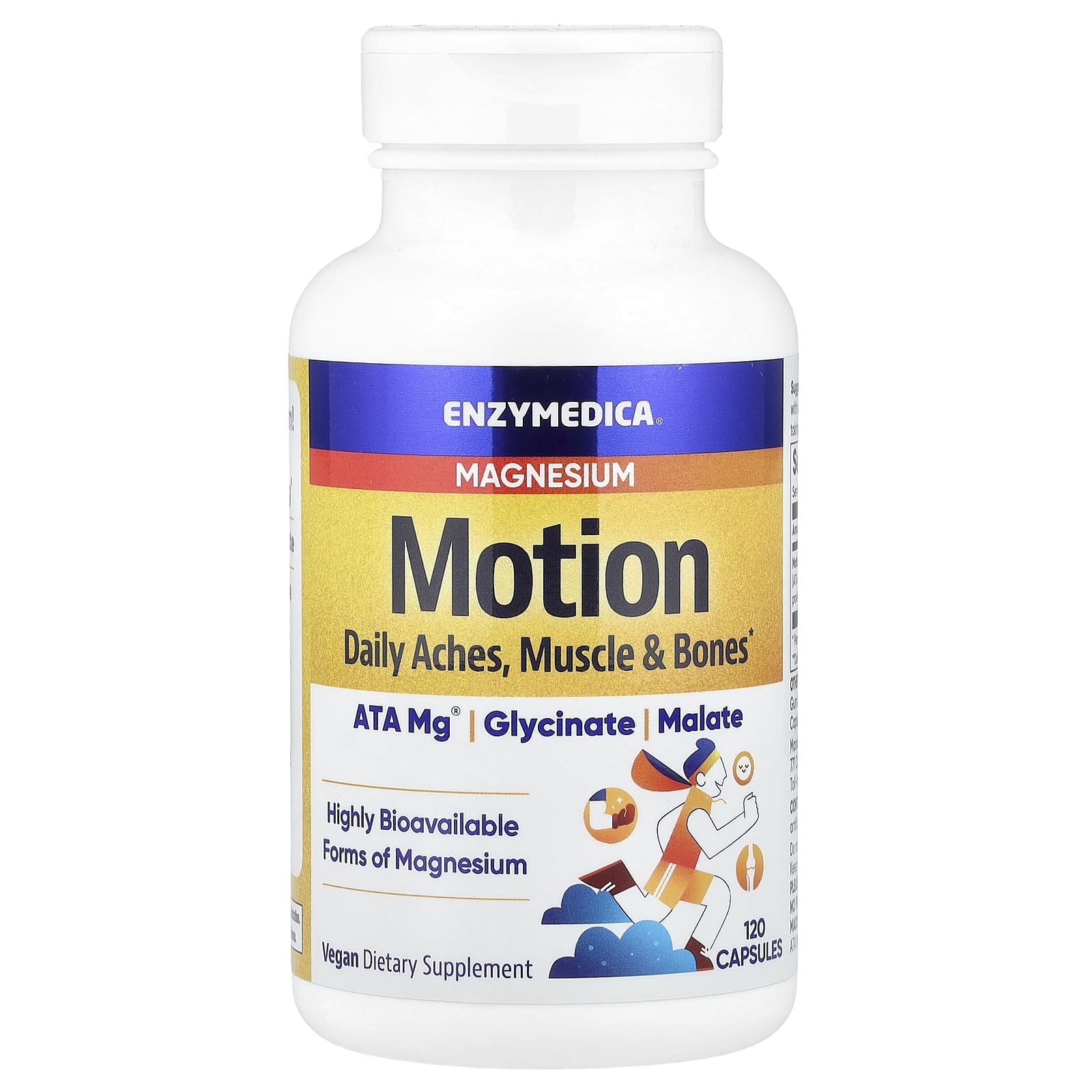 Magnésio Motion - 120 cápsulas - Enzymedica