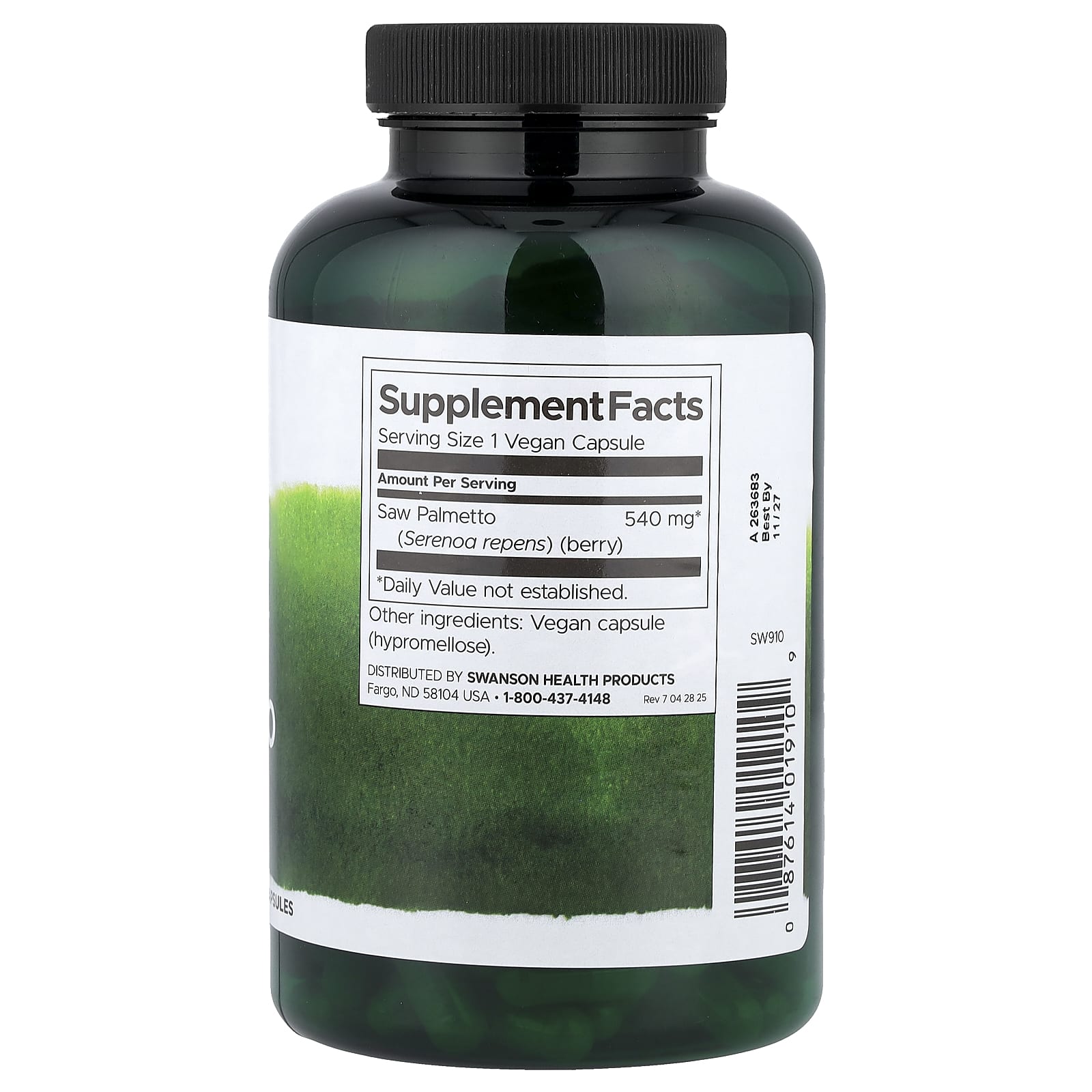 Saw Palmetto - 540 mg, 250 caps, Swanson