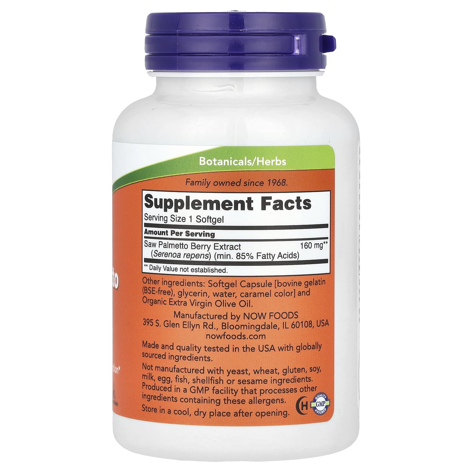 Extrato de Saw Palmetto - 160mg, 240 softgels, Now Foods