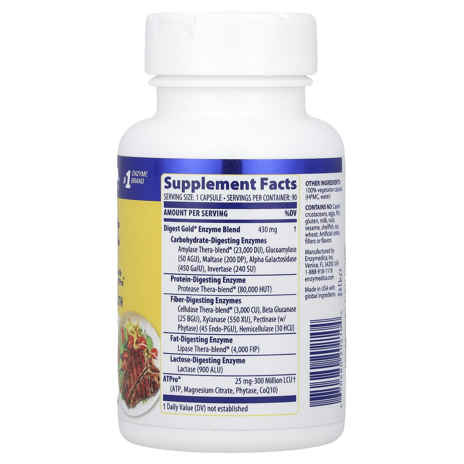 Digest Gold com ATPro - 90 cápsulas - Enzymedica