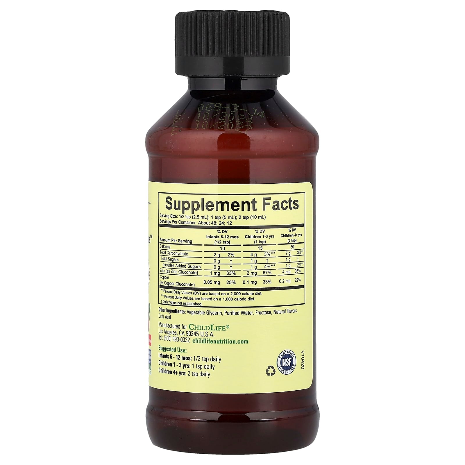 Zinco Plus, Manga Natural Morango - 118 ml. - Child Life