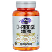 D-Ribose 750 mg, 120 Cápsulas, Now Foods