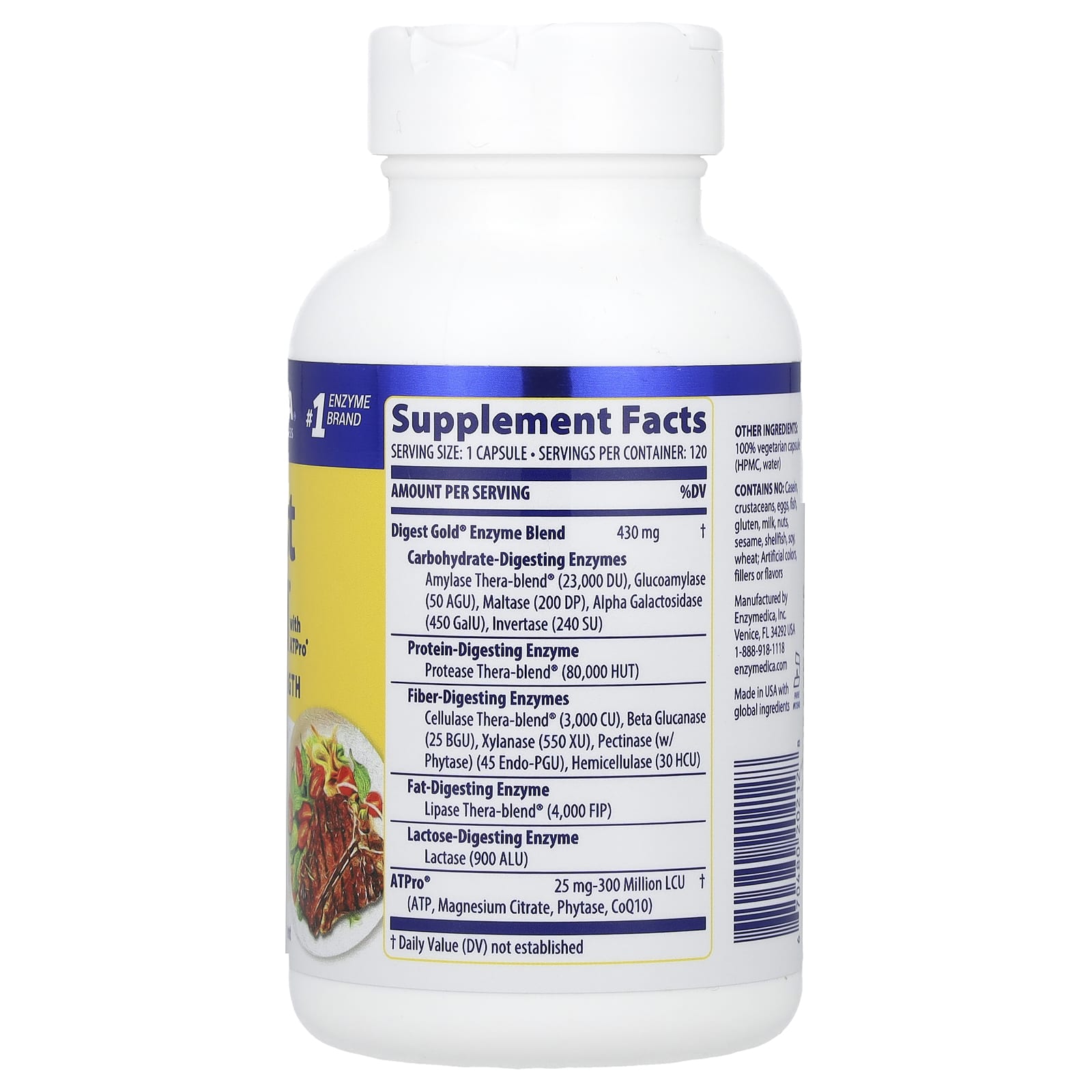 Digest Gold com ATPro - 120 cápsulas - Enzymedica