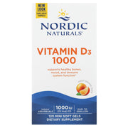 Vitamina D3, 1000 UI de Laranja - 120 cápsulas em gel, Nordic Naturals
