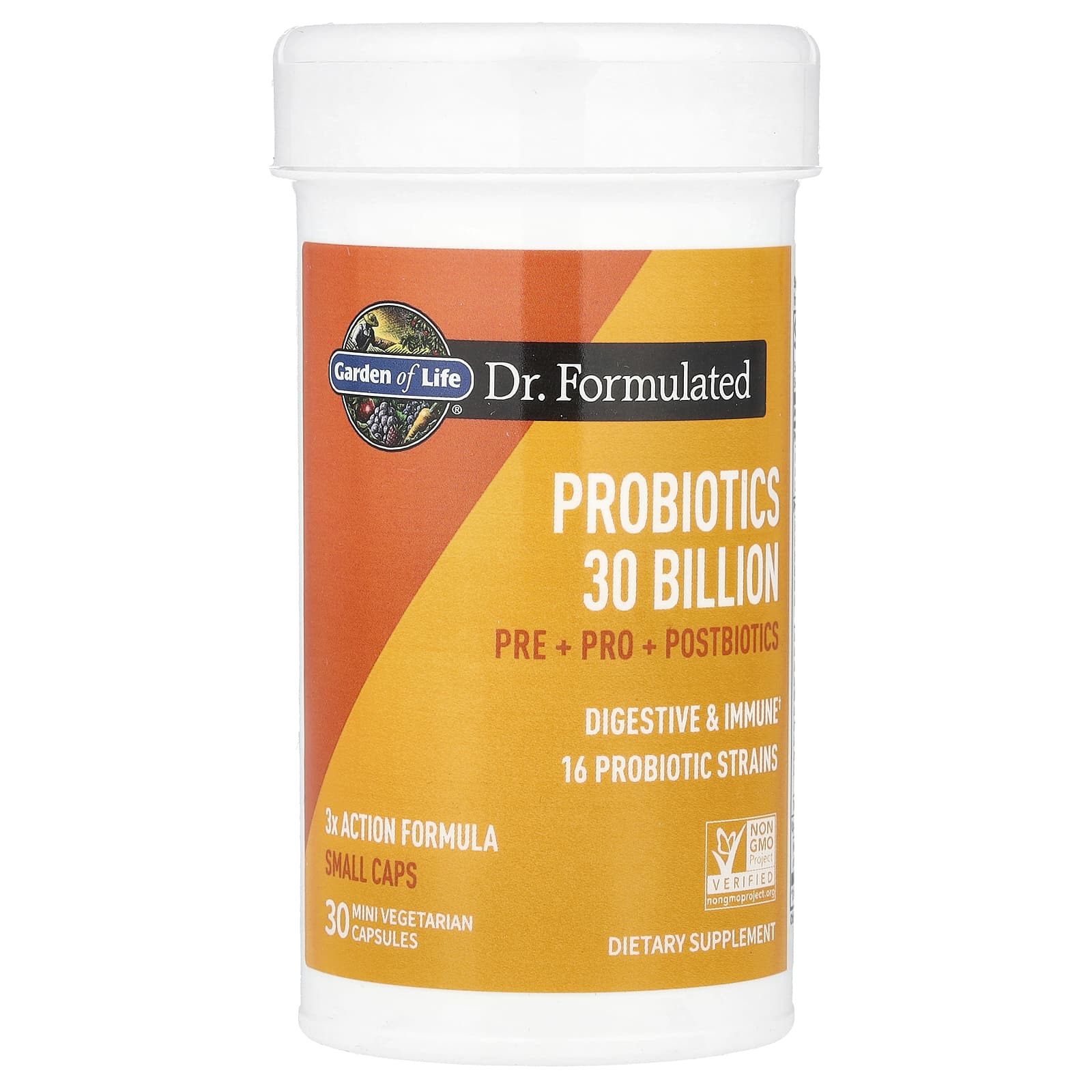 Probióticos Formulados pelo Dr. 30 Bilhões - 30 mini cápsulas vegetais, Garden of Life