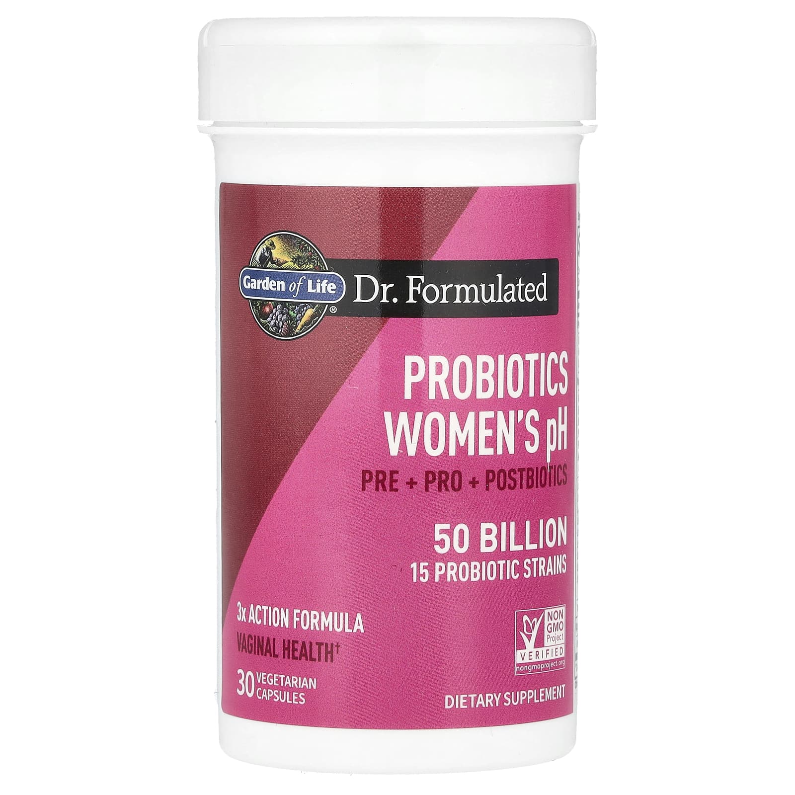 Probióticos Formulados pelo Dr. pH Feminino - 30 cápsulas vegetais, Garden of Life