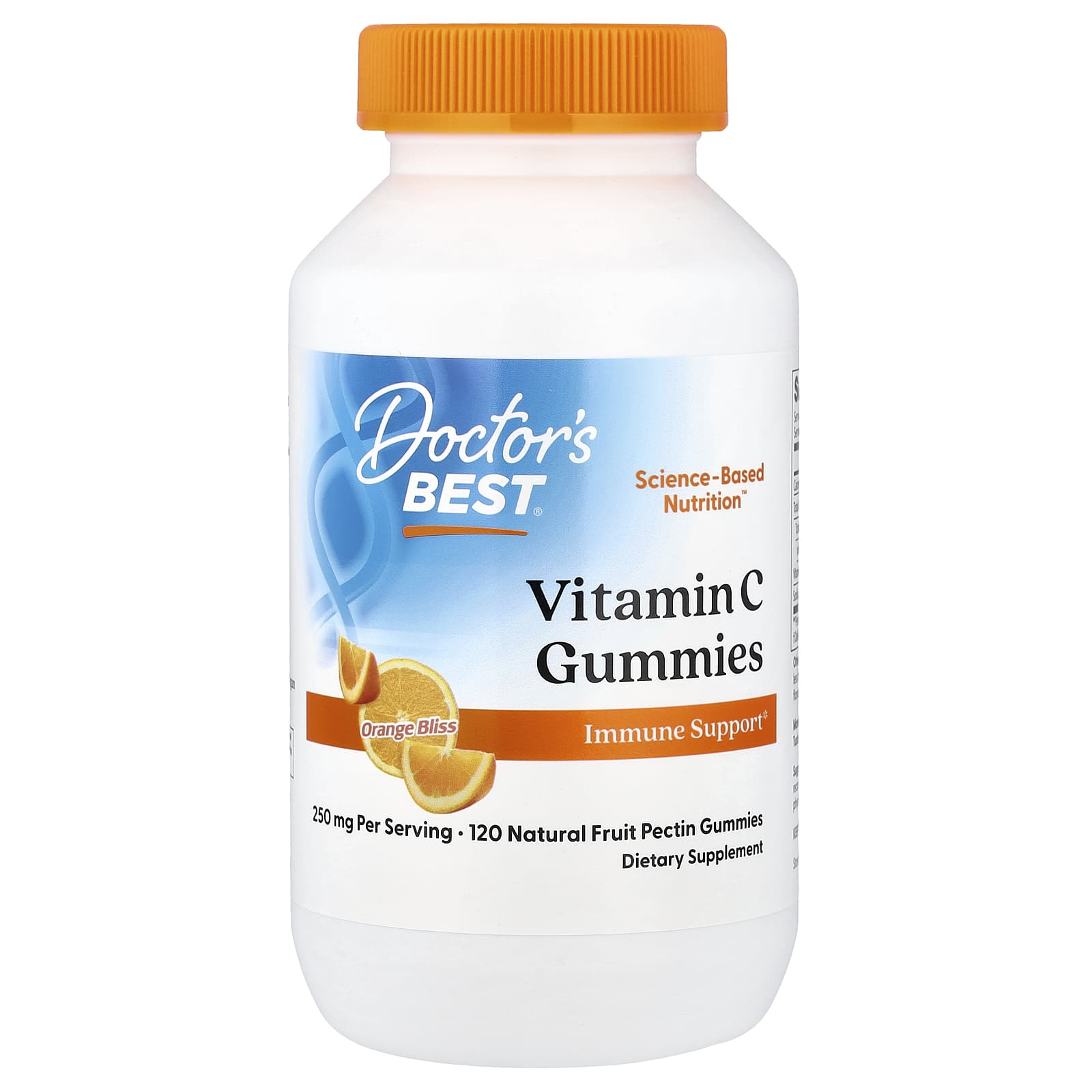 Vitamina C 250 mg, Laranja, 120 Gomas, Doctor's Best