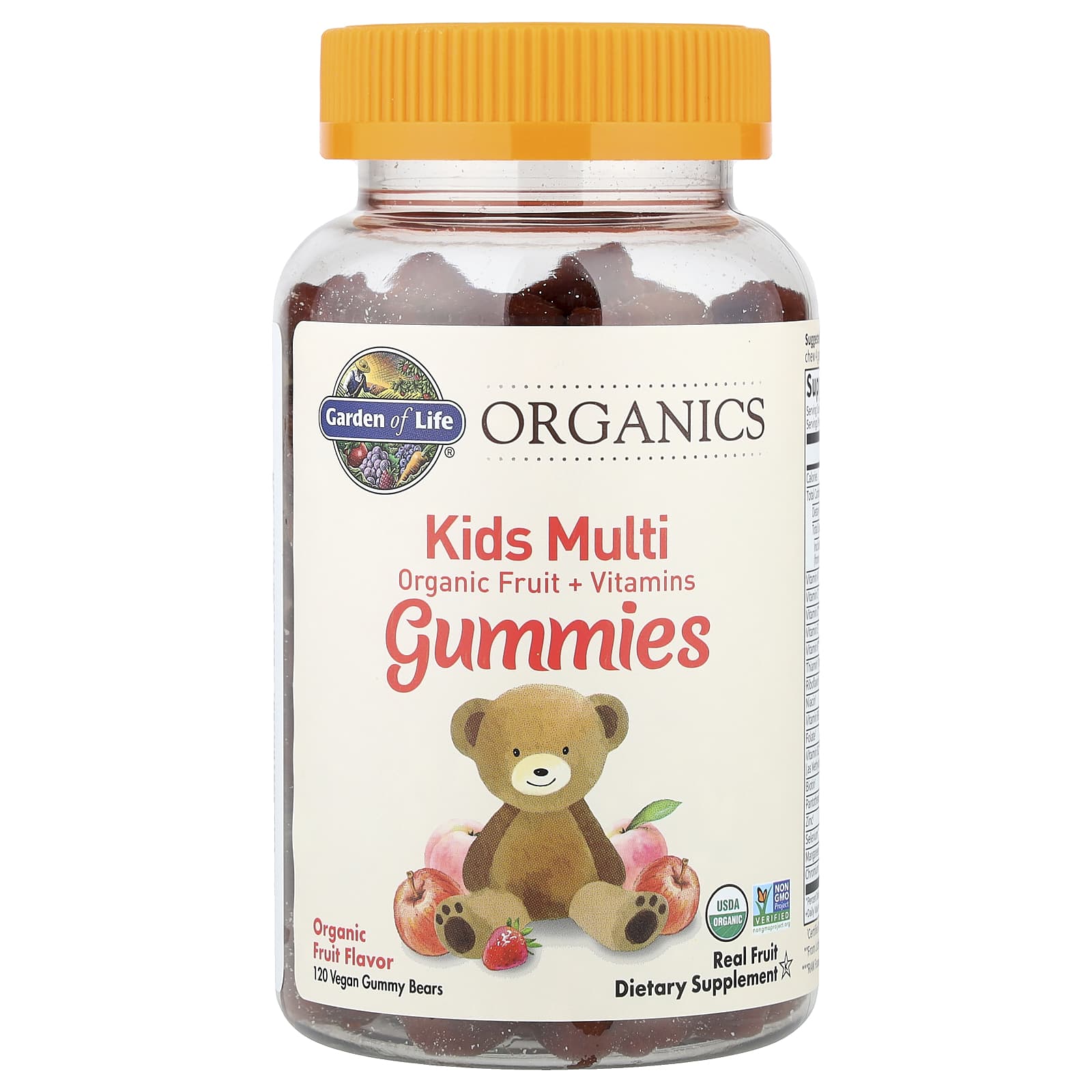 Mykind Kids Multi Gummies, sabor frutas - 120 ursinhos de goma veganos, Garden of Life