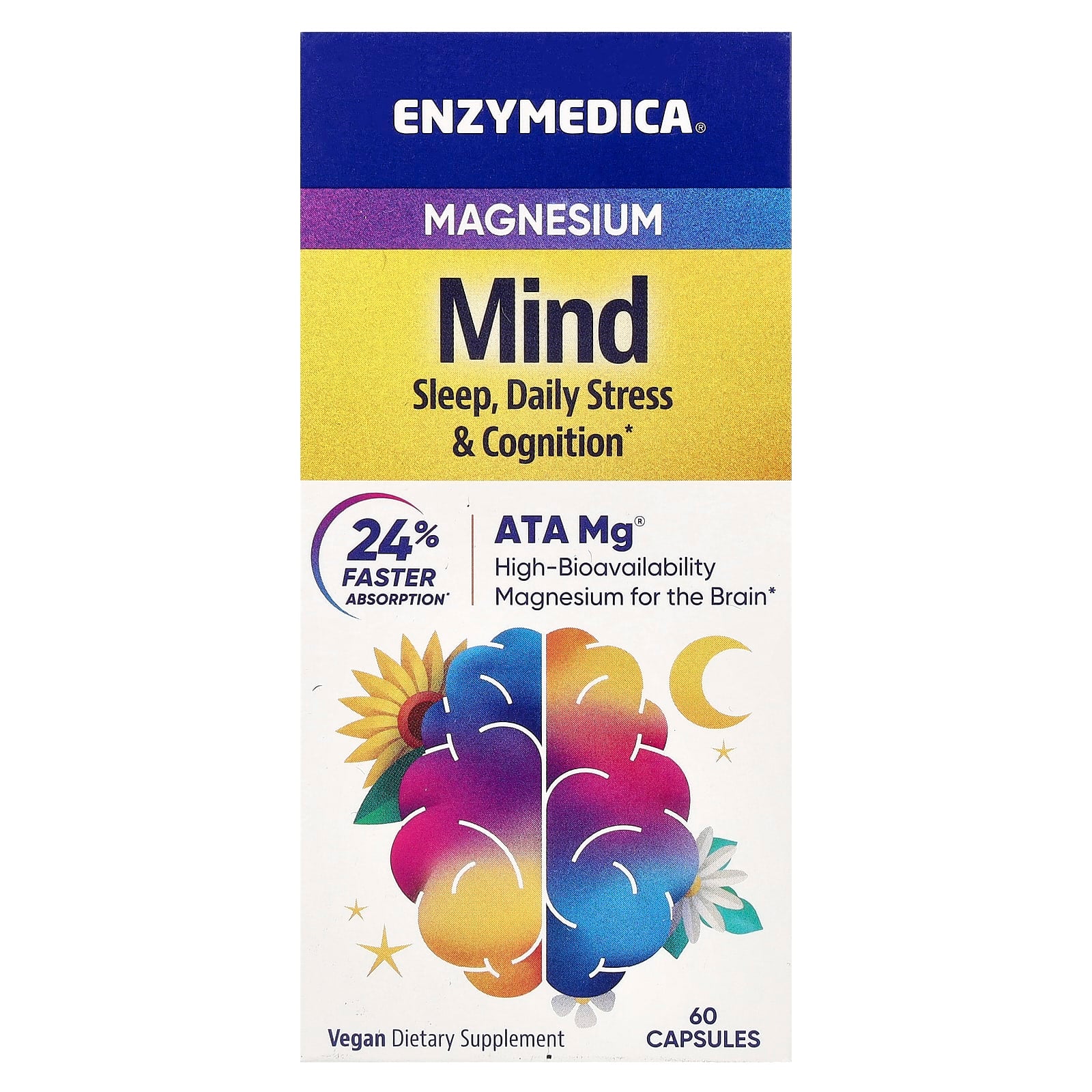 Magnésio Mental - 60 cápsulas - Enzymedica