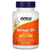 Óleo de borragem 1000 mg, 60 cápsulas gelatinosas, Now Foods