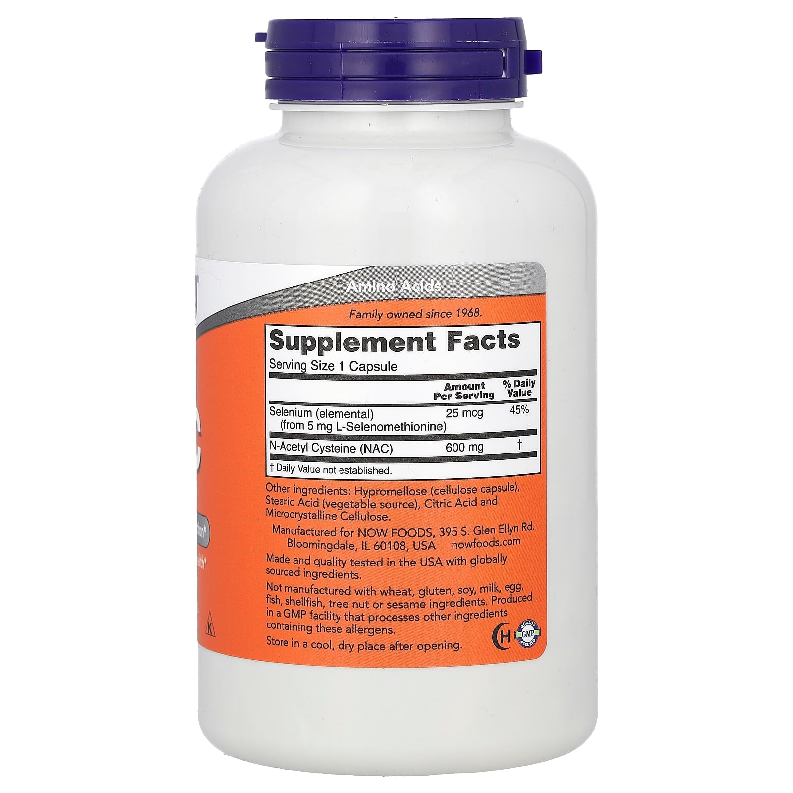 NAC com Selênio - 600mg, 250 caps, Now Foods