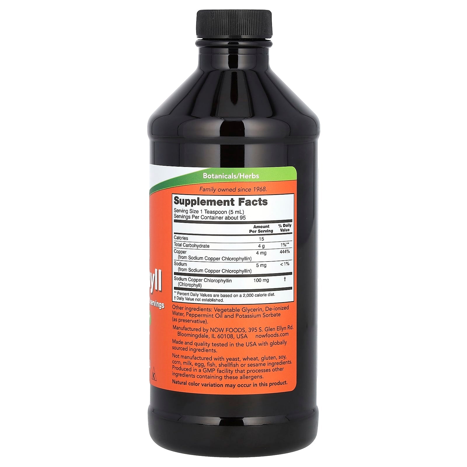 Clorofila Líquida, 473 ml., Now Foods
