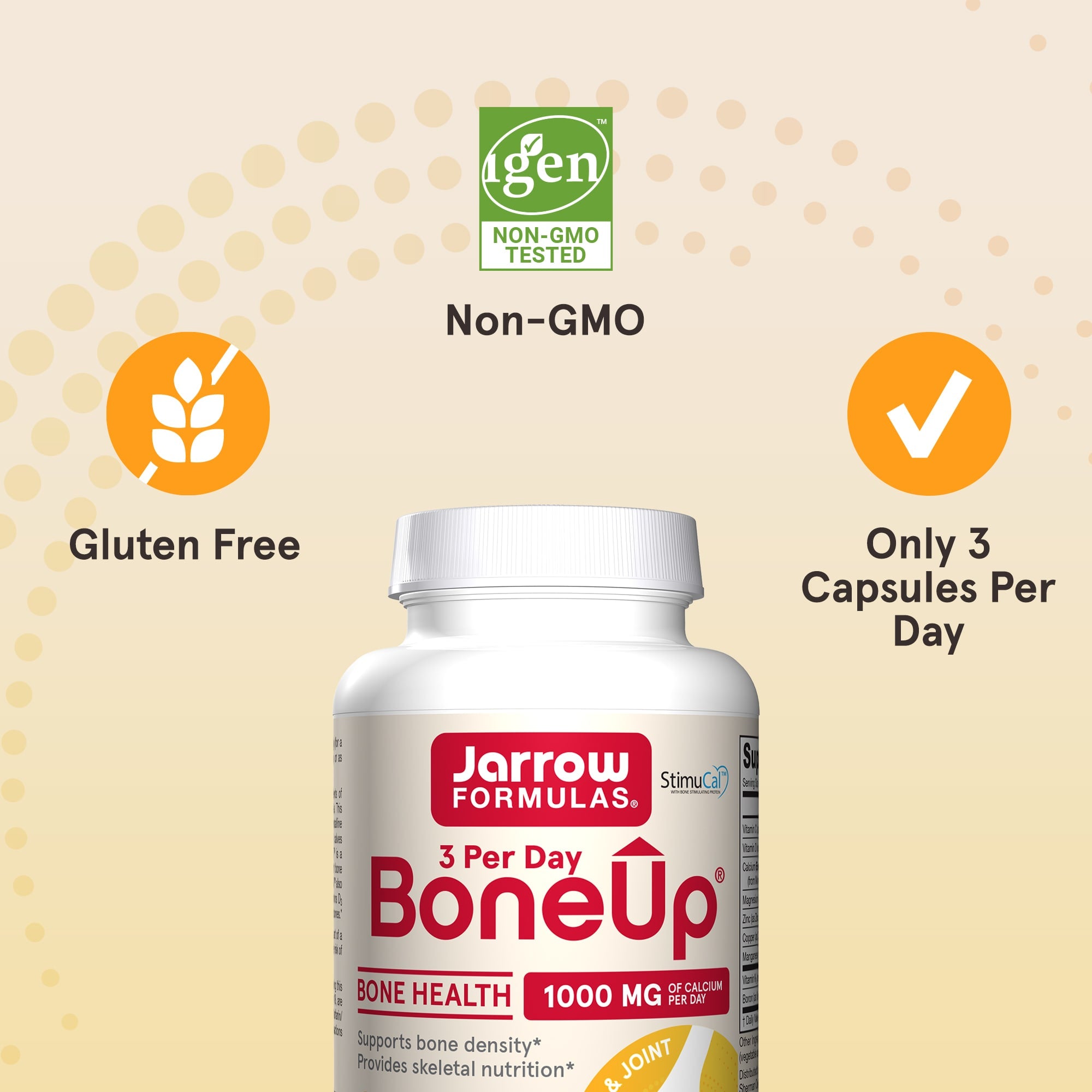 BoneUp Three Per Day - 180 cápsulas, Jarrow Formulas