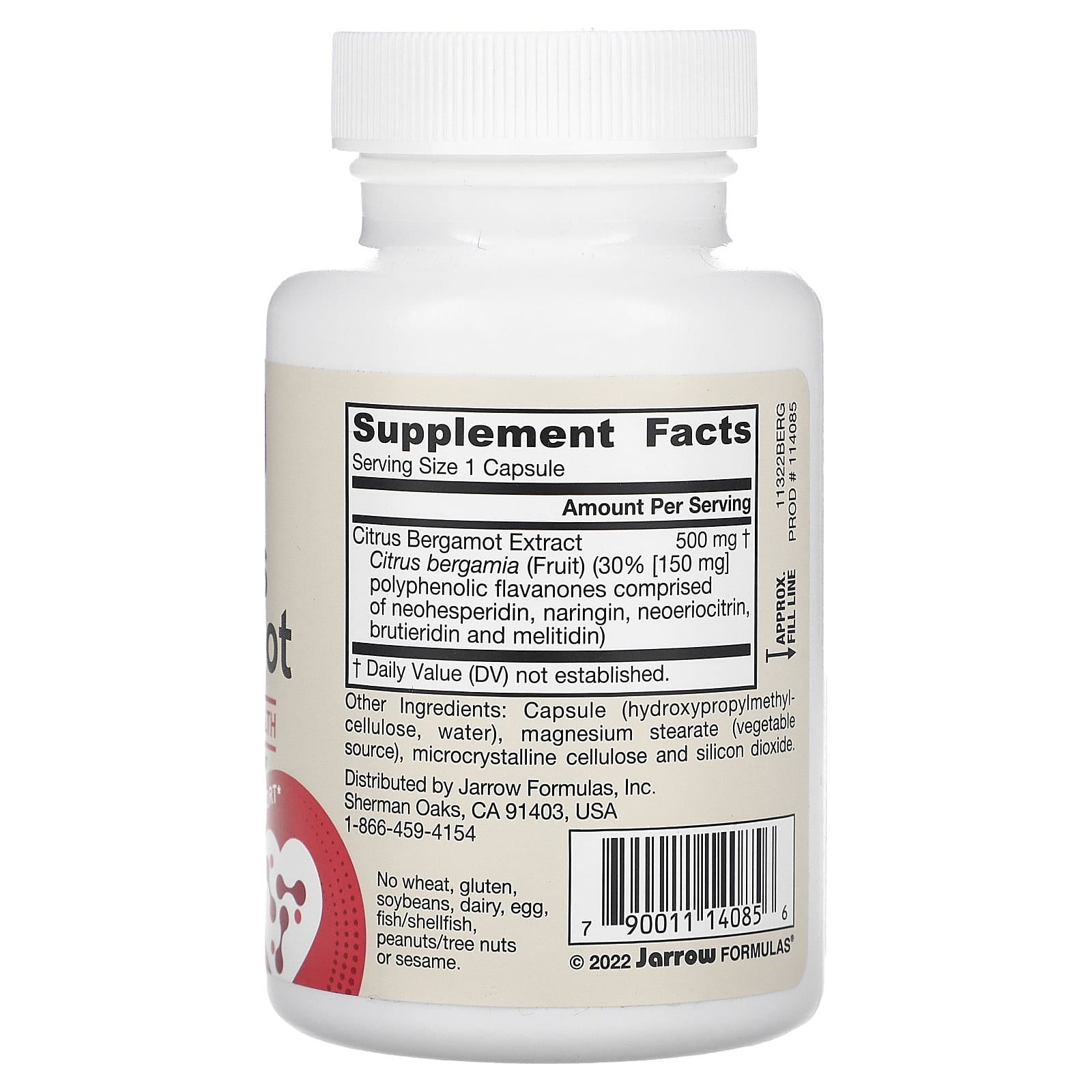 Citrus Bergamot 500 mg, 60 Cápsulas, Jarrow Formulas