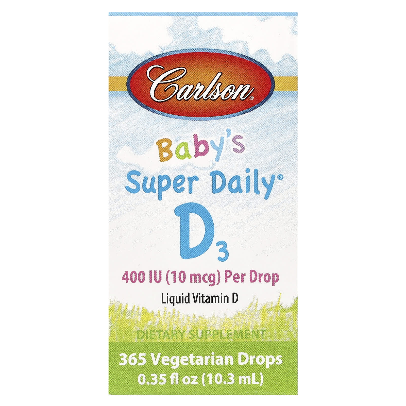 Super Daily D3 para Bebê - 400 UI - 10 ml. - Carlson Labs