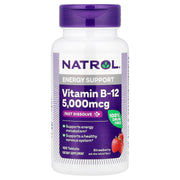 Vitamina B-12 de dissolução rápida, 5000 mcg - 100 comprimidos - Natrol