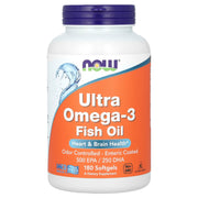 Oleo de Peixe Ultra Ômega-3, 180 cápsulas gelatinosas,  Now Foods