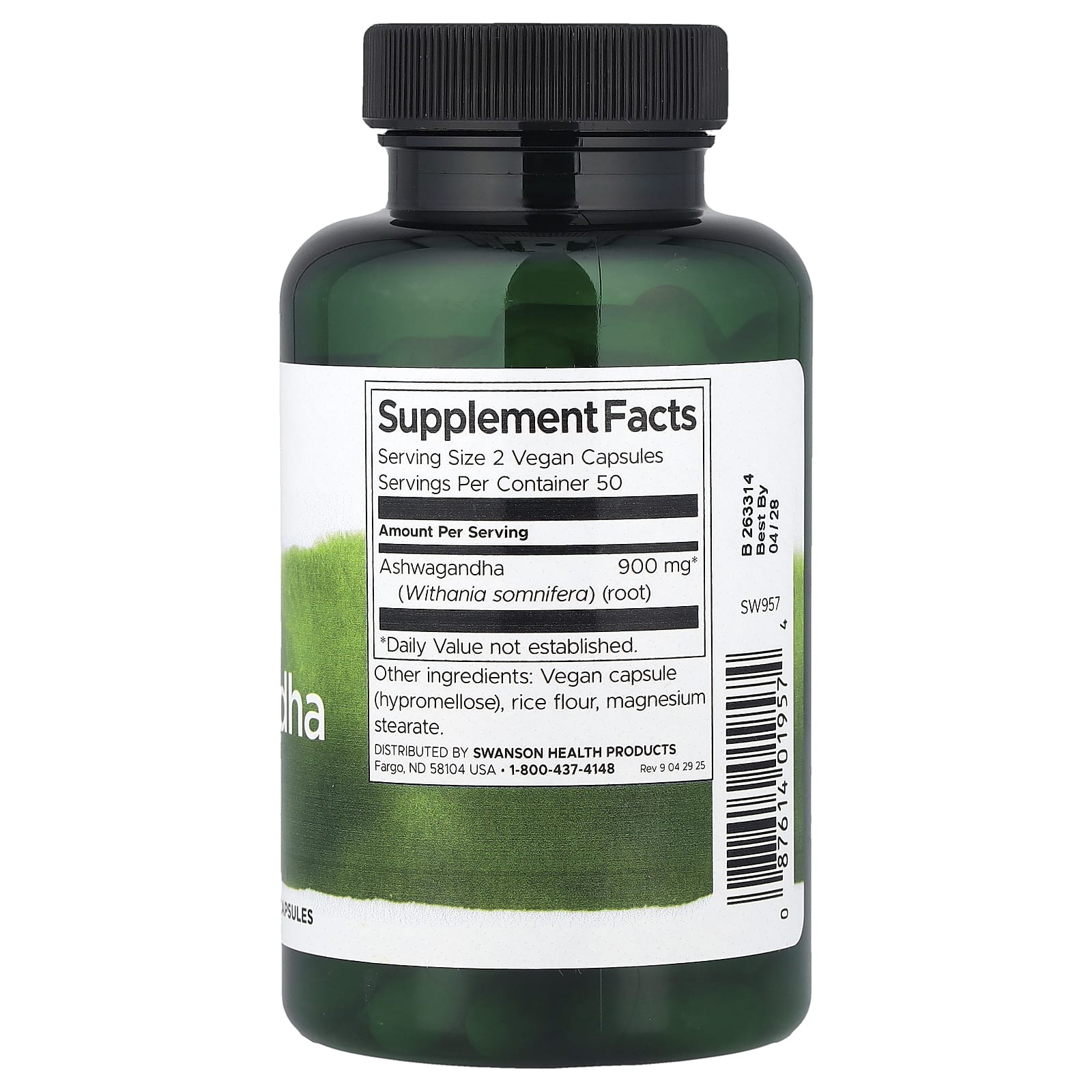Ashwagandha de espectro completo, 450 mg, 100 caps, Swanson