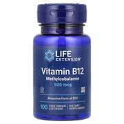 Vitamina B12, Metilcobalamina, 500 mcg, 100 Pastilhas Vegetarianas, Life Extension