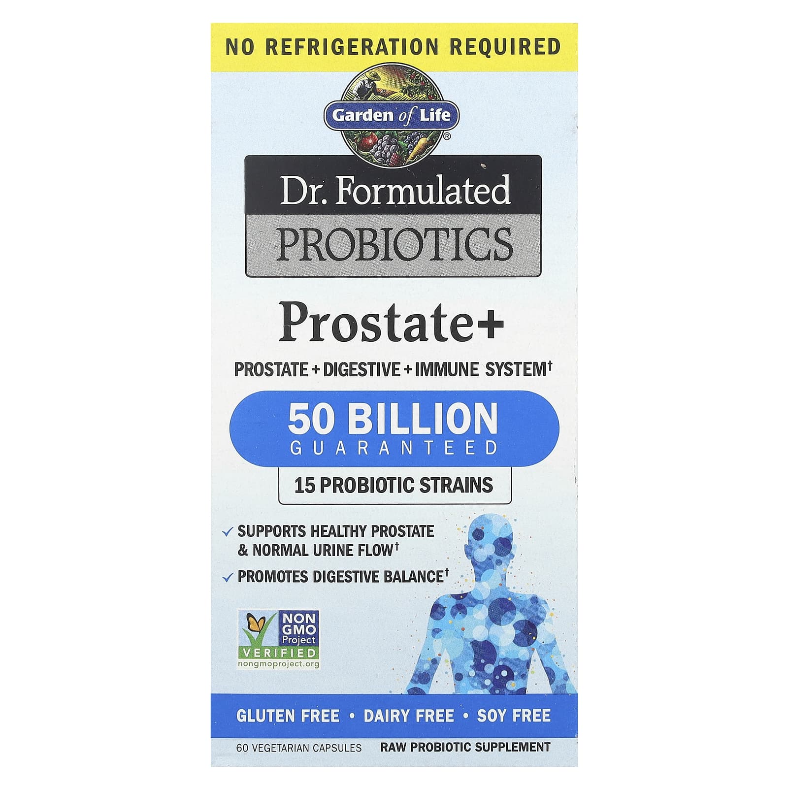 Probióticos Prostate+ da Dr. Formulated - 60 cápsulas vegetais, Garden of Life