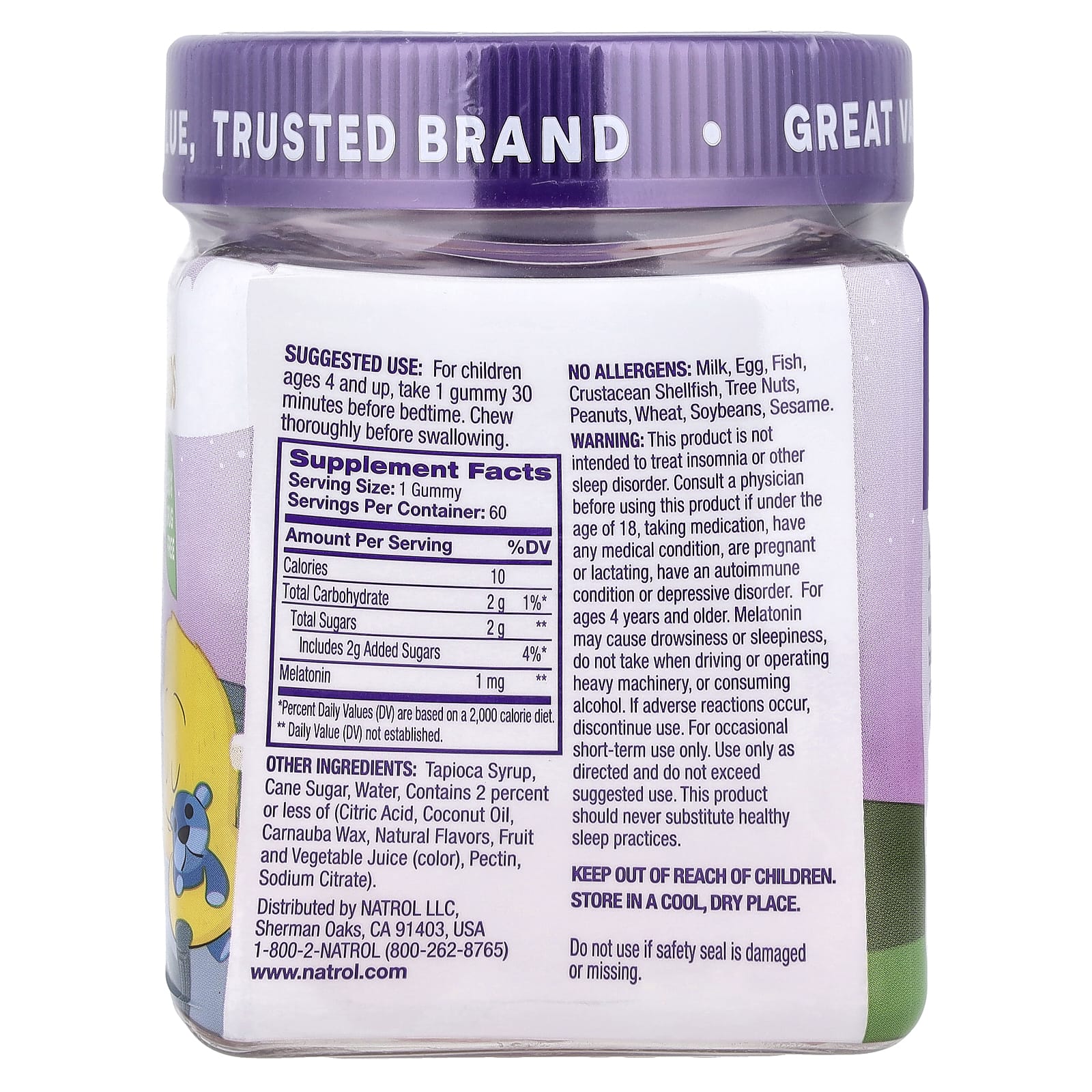 Melatonina Infantil, Baga - 60 gomas - Natrol