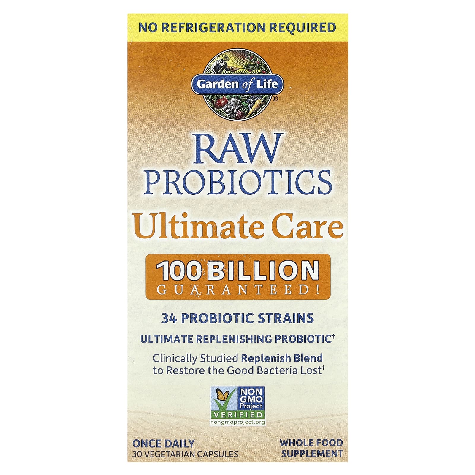 Raw Probiotics Ultimate Care - 30 cápsulas vegetais, Garden of Life