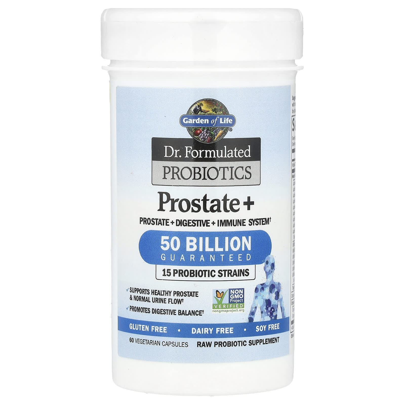 Probióticos Prostate+ da Dr. Formulated - 60 cápsulas vegetais, Garden of Life