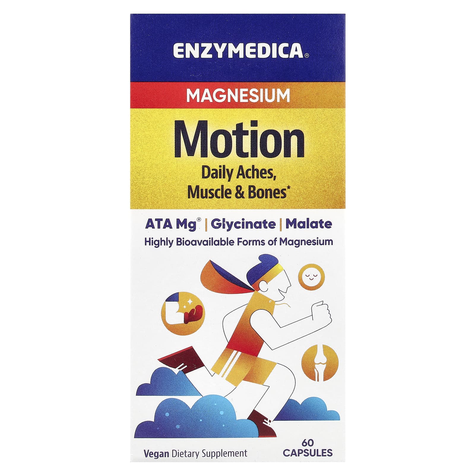 Magnésio Motion - 60 cápsulas - Enzymedica