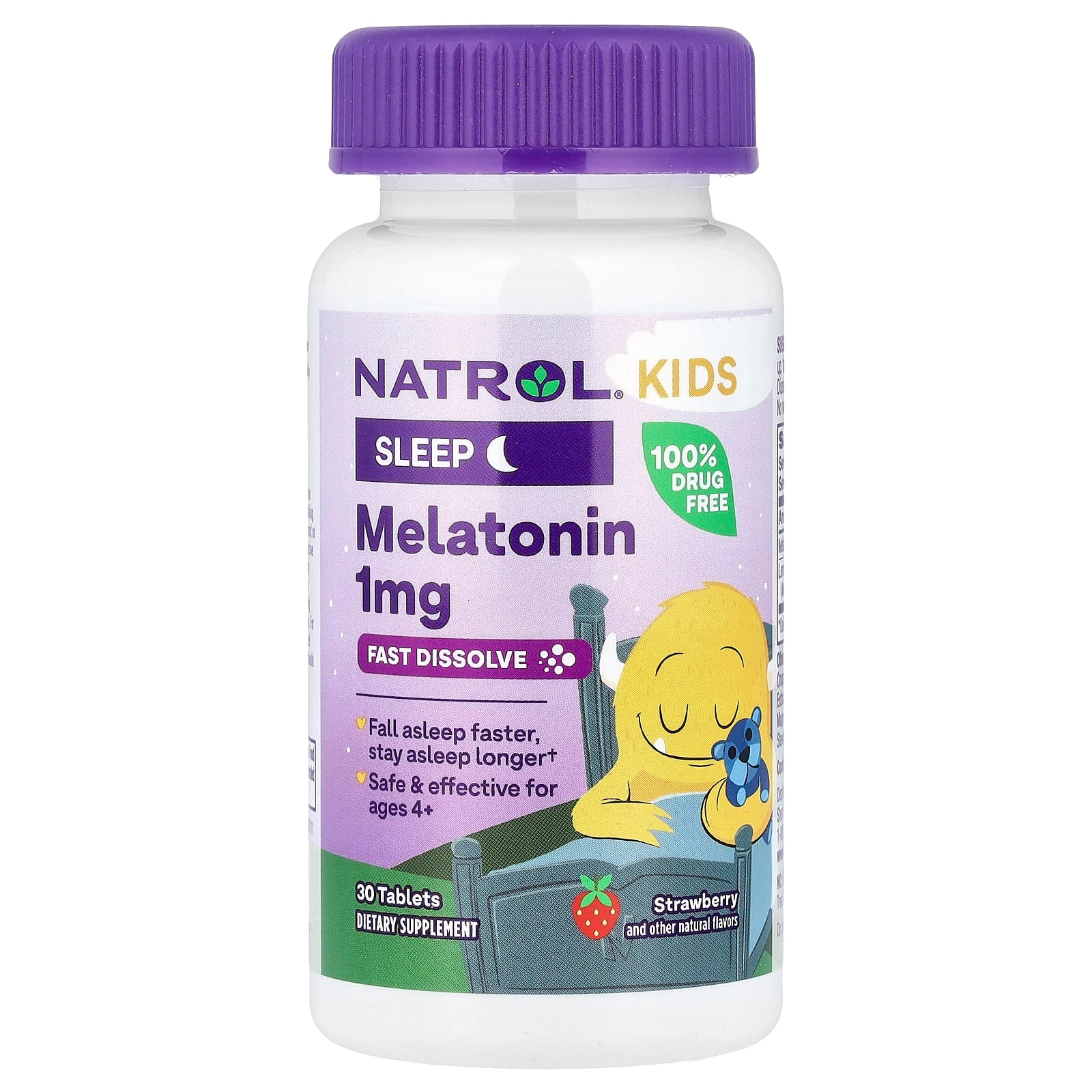 Melatonina Infantil, Morango - 30 comprimidos - Natrol