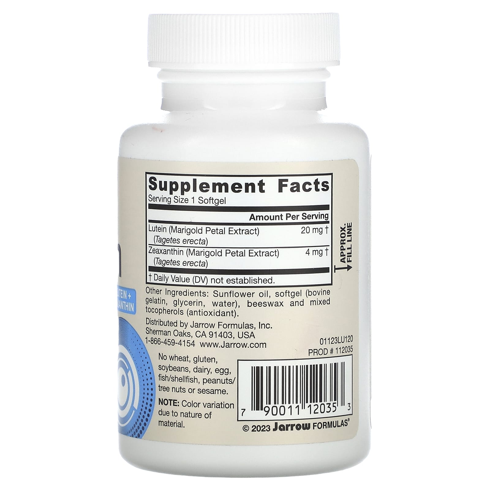 Luteína, 20 mg, 120 cápsulas gelatinosas, Jarrow Formulas