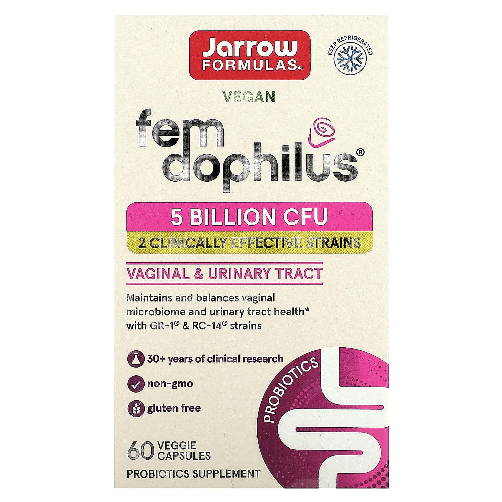 Fem Dophilus, 5 bilhões de UFC - 60 vcaps, Jarrow Formulas