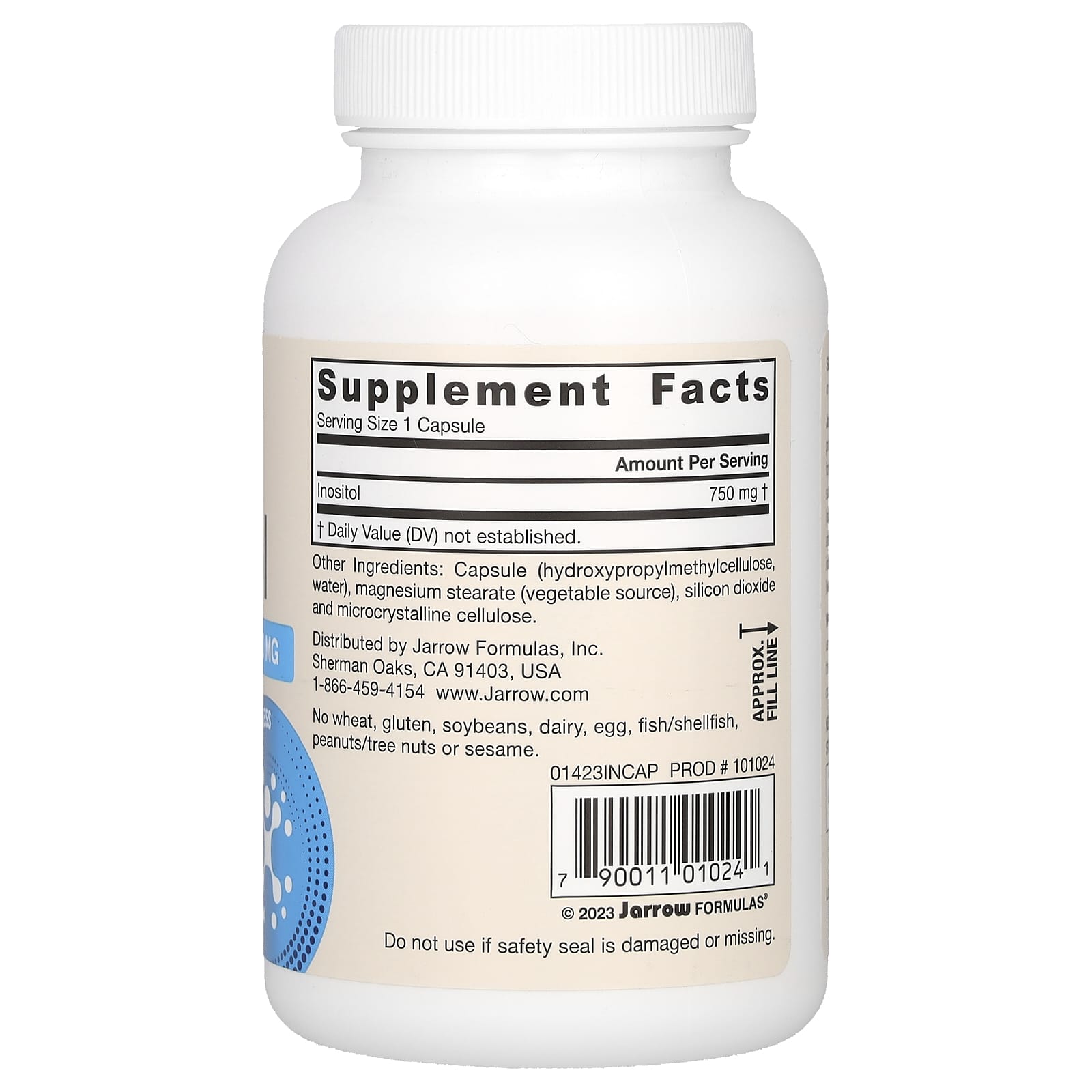 Inositol 750 mg, 100 cápsulas, Jarrow Formulas