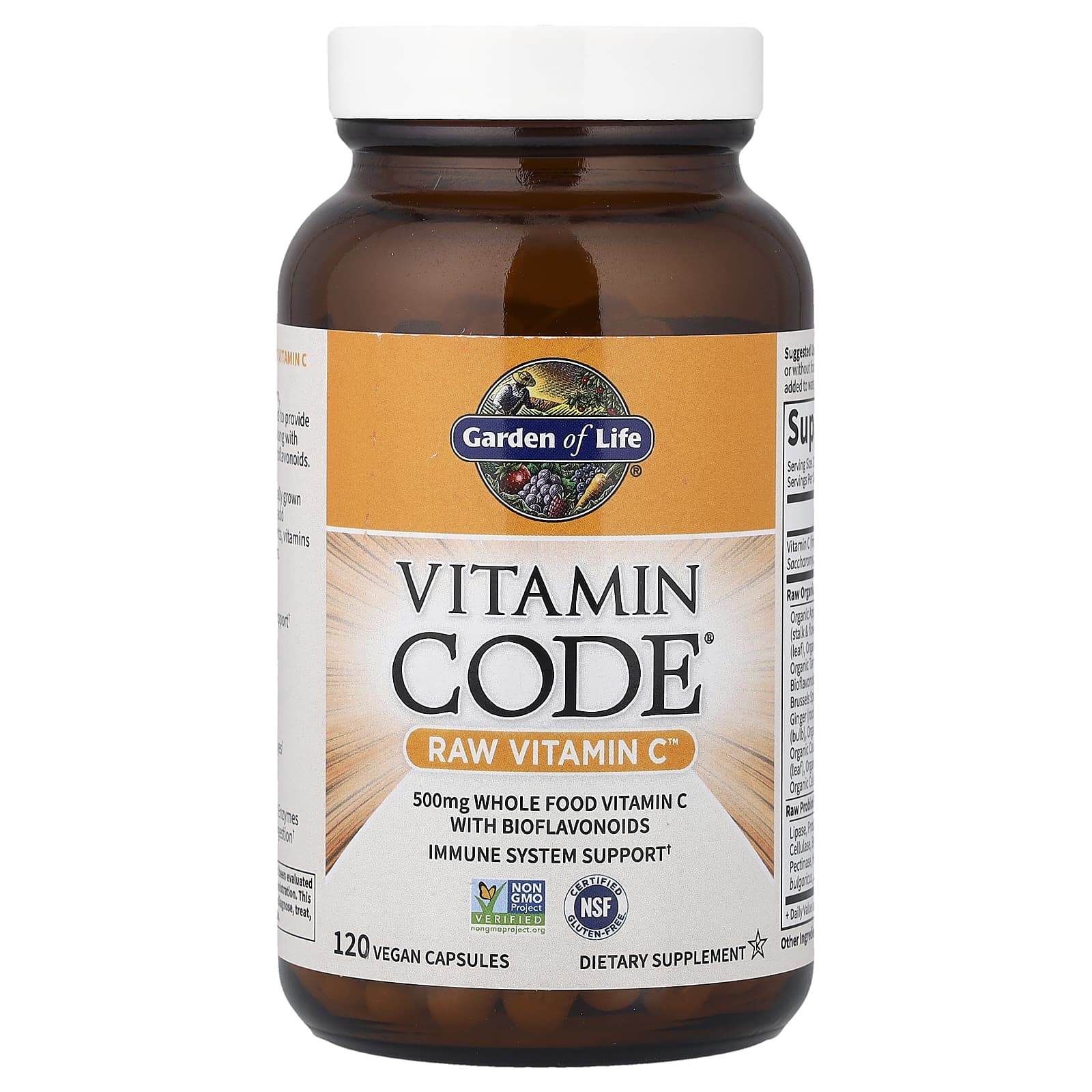 Vitamin Code Vitamina C Crua - 120 cápsulas veganas, Garden of Life