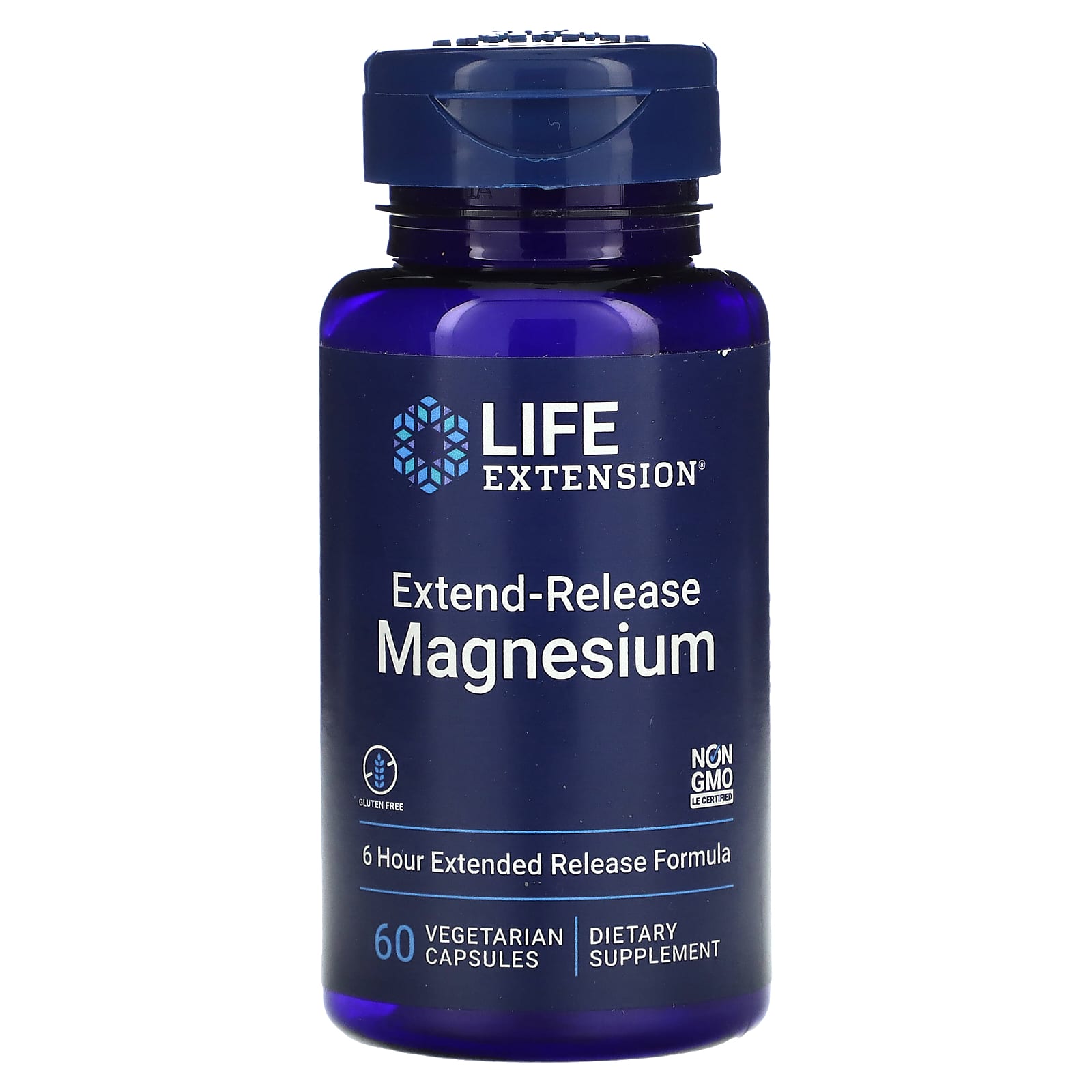 Magnésio de Liberação Prolongada 250 mg, 60 Cápsulas, Life Extension