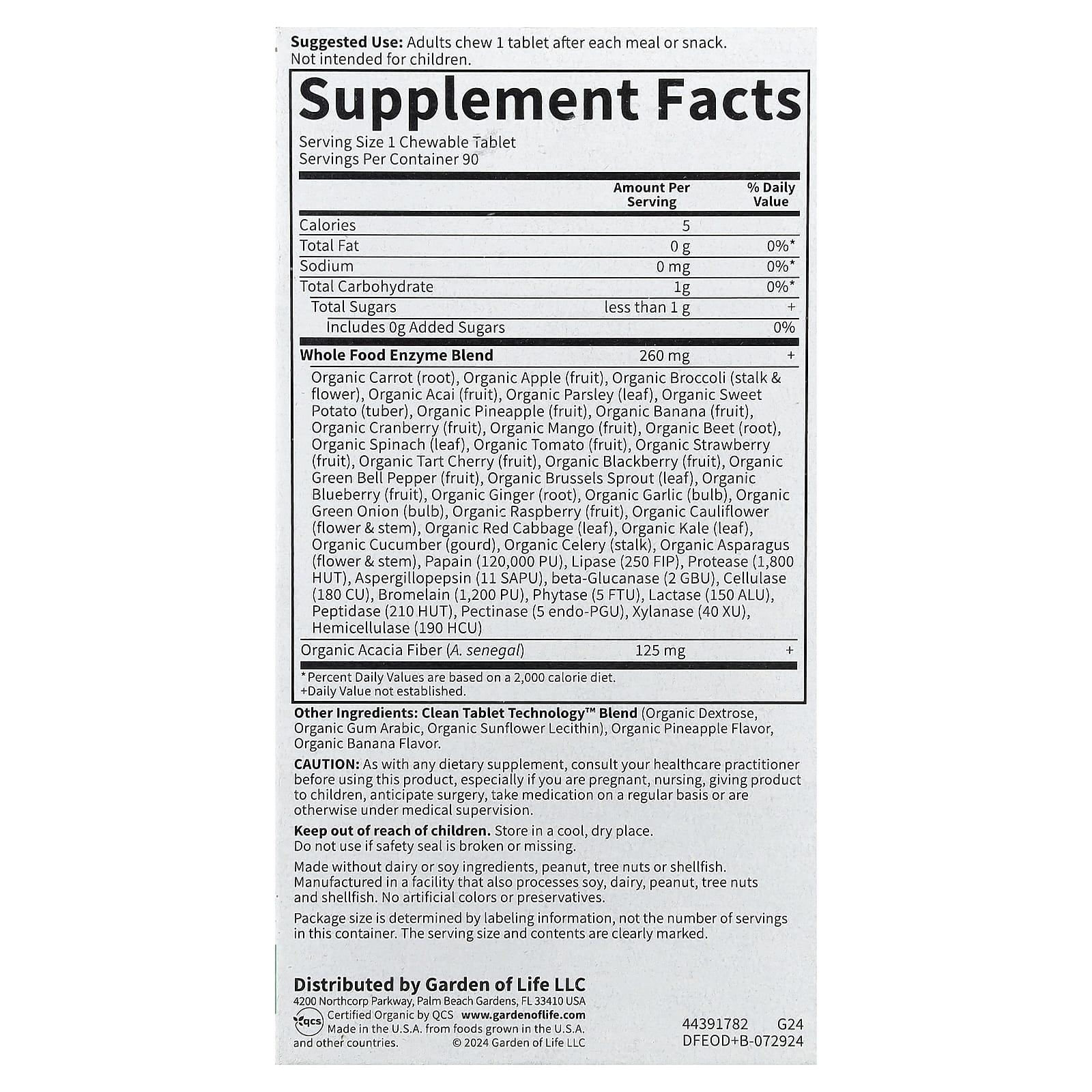 Dr. Formulated Digest+, Frutas Tropicais - 90 comprimidos mastigáveis, Garden of Life