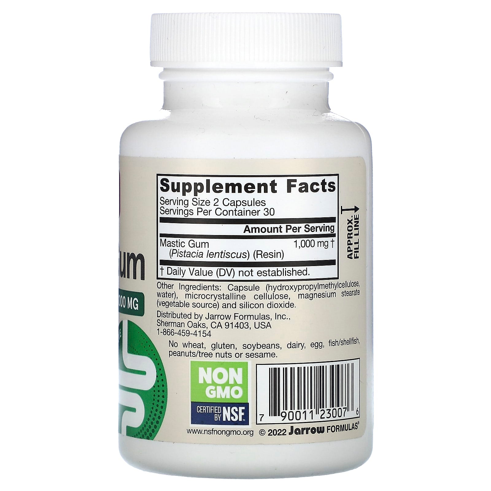 Goma de Mastic - 60 cápsulas vegetais, Jarrow Formulas