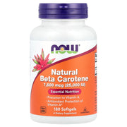 Beta Caroteno Natural - 25.000 UI, 180 softgels, Now Foods