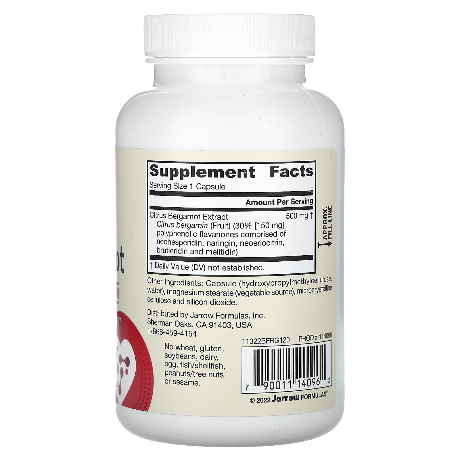 Citrus Bergamot - 120 cápsulas vegetais, Jarrow Formulas