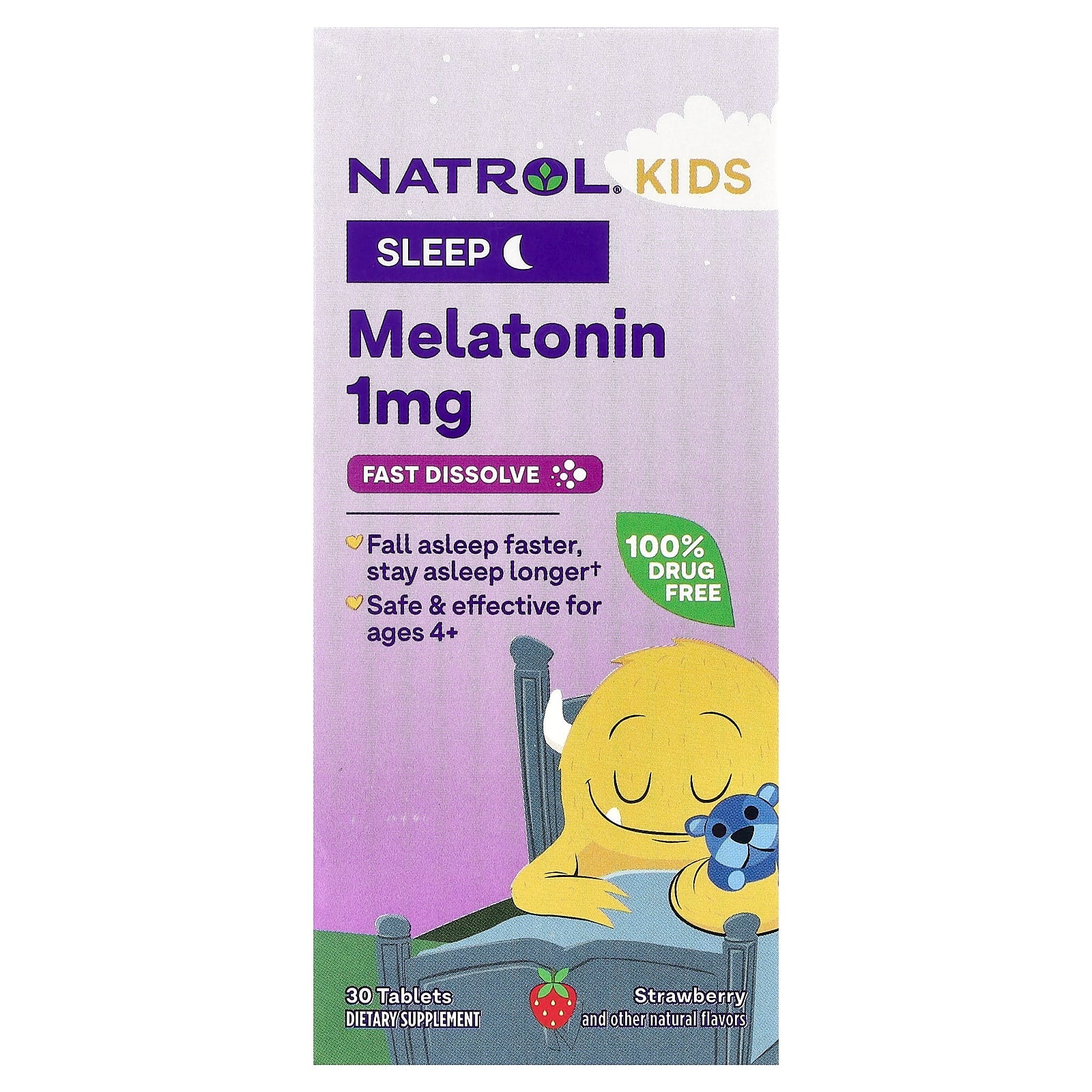 Melatonina Infantil, Morango - 30 comprimidos - Natrol