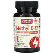 Metil B-12 5000 mcg e Metil Folato 800 mcg Cereja, 60 Comprimidos Mastigáveis, Jarrow Formulas