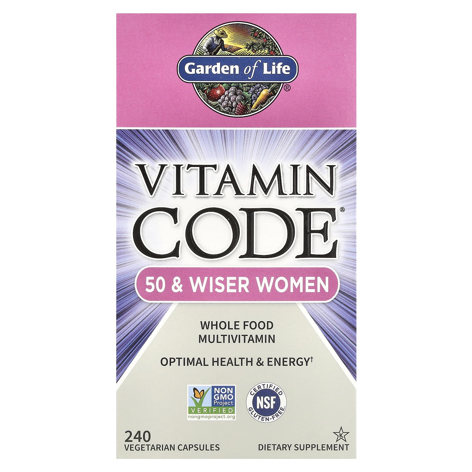 Vitamin Code 50 e Mulheres Mais Sábias - 240 cápsulas vegetais, Garden of Life