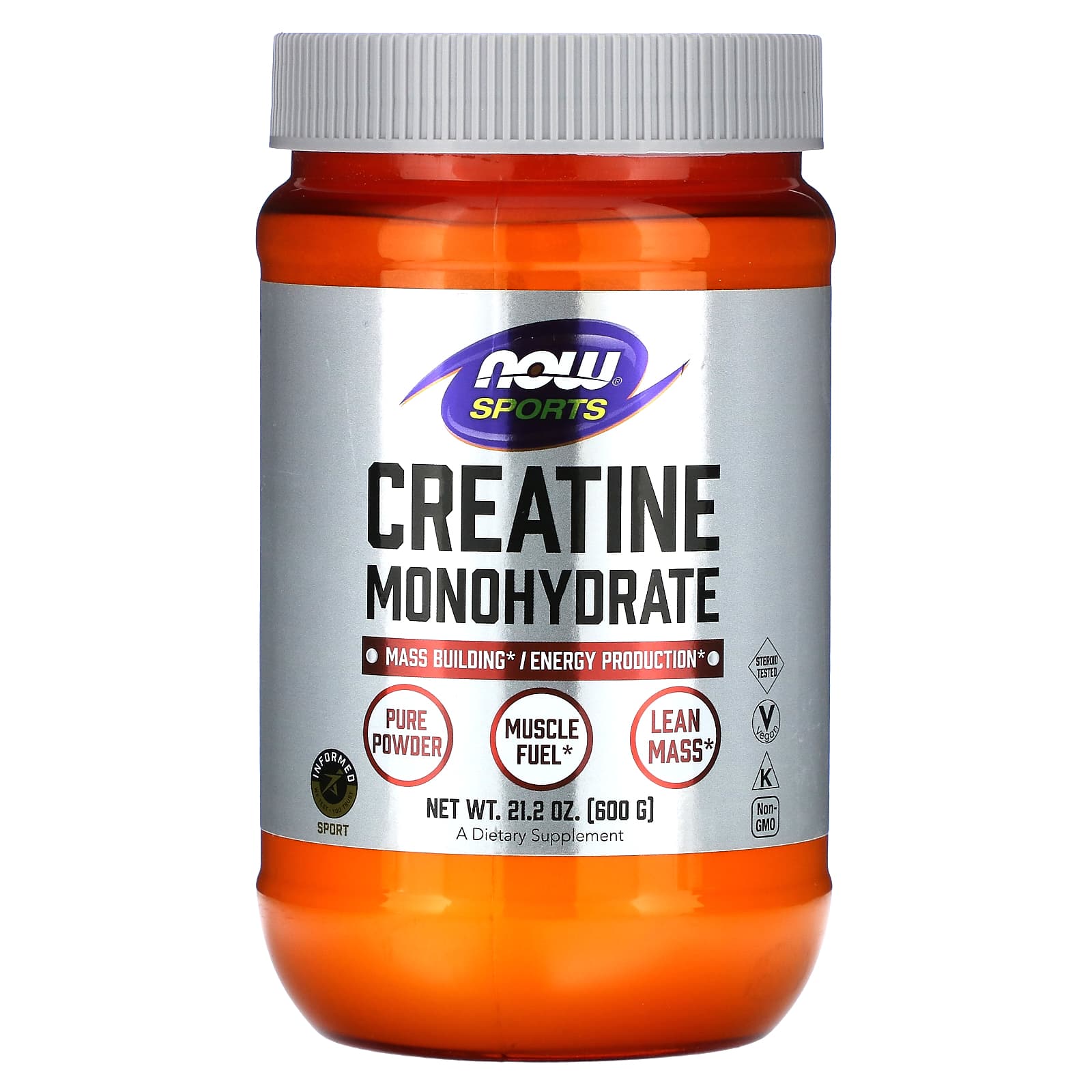 Monohidrato de creatina, 600 gramas, Now Foods