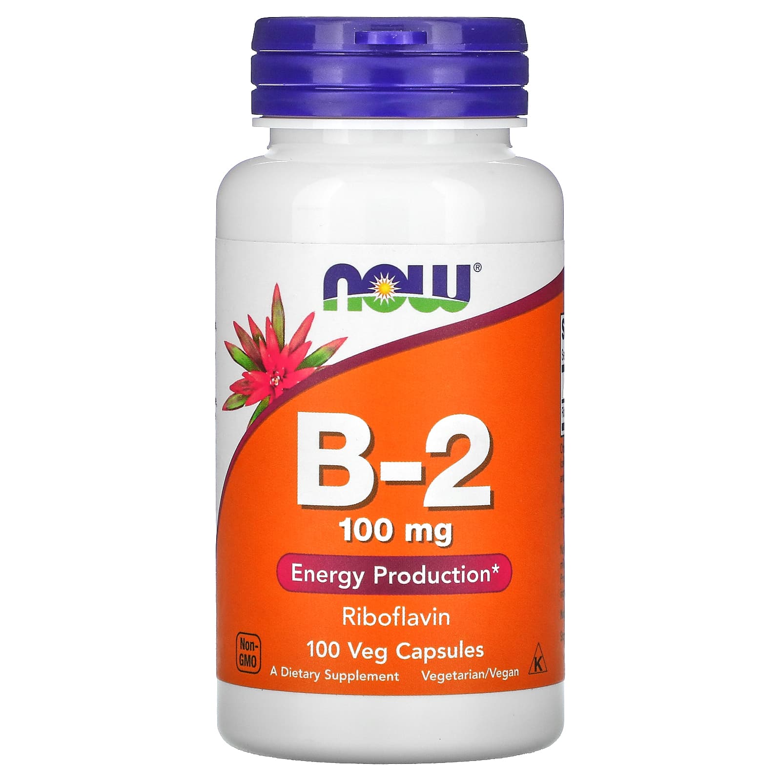 Vitamina B-2 Riboflavina, 100mg, 100 vcaps, Now Foods