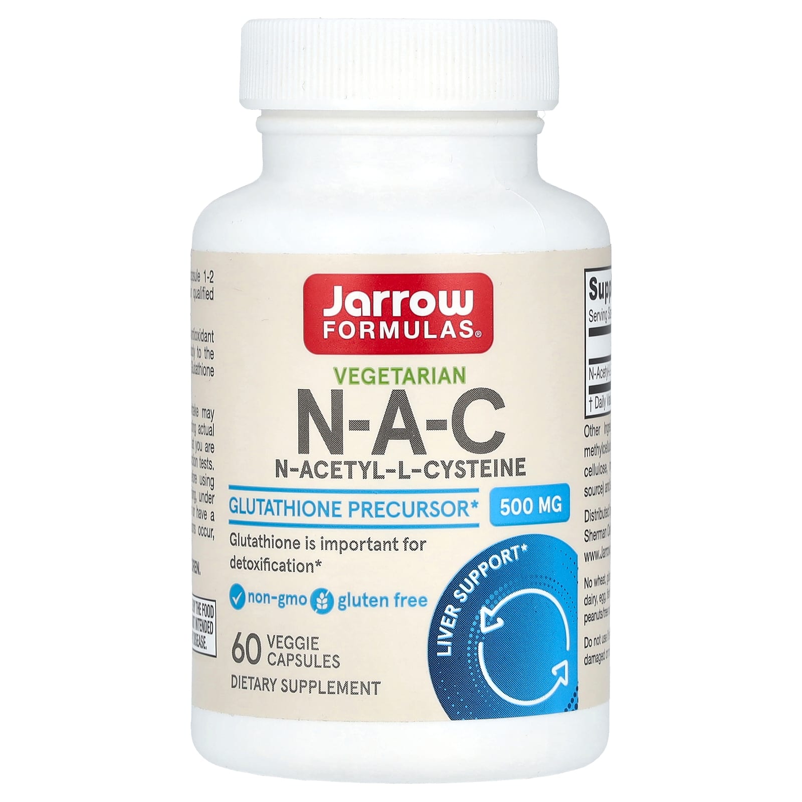 N-A-C, 500mg - 60 cápsulas vegetais, Jarrow Formulas